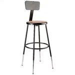 National Public Seating 6224HB-10 Round Stool With Backrest, Height 25". Fixed Price $118.35.