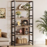 Bookshelf, 31.5IN Wide 6 Tier Bookcase, 110LBS/SHELF Vintage Industrial. Fixed Price $210.99.