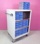 Rubbermaid 96 Drawer Mobile 2 Side Medical Supply Part Cabinet Cart W/ Cassettes. Fixed Price $749.00.