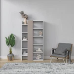 Stylish Ada Boise Bookcase In White & Light Mocha - 59.25" X 62.06. Fixed Price $137.99.