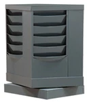 Durham 409-95, Gray 20 Pocket Rotary Literature Rack, 14.13"X14.13"X23.13". Fixed Price $343.14.