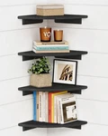 Forbena Black Floating Corner Bookshelf Wall Set Of 4, Large Plant.... Fixed Price $50.92.