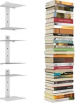 Invisible Floating Bookshelves For Wall, 6 Tier Vertical Spine Tower, Heavy. Fixed Price $79.99.