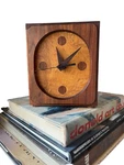 Studio Art Handcrafted Wood Shelf Clock One Of Kind Mcm Vibe. Fixed Price $70.00.