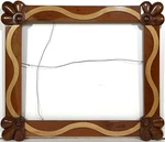 American Woodworker Studio Post Modern Design Mixed Mirror Picture Frame. Fixed Price $250.00.