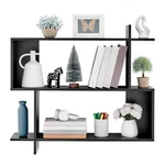 Danya B. Manasa Floating Geometric Kilter Two-tier Wall Shelf Black. Fixed Price $104.49.