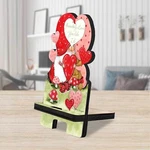 Gnome Buddy Love Cell Phone Stand Family Cor Wood Mobile Tablet Holder Char. Fixed Price $24.50.