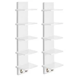 Sorbus 5 Tier Wall Shelf Unit With Hooks, Vertical Column Utility Shelving 2 Pk. Fixed Price $50.99.