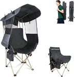 Folding Camping Chair Outdoor Sport Portable Beach W/ Canopy-lawn. Fixed Price $106.16.