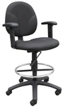 Boss Office Adjustable Arm Fabric Upholstered Drafting Stool Black. Fixed Price $202.99.