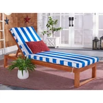Safavieh Outdoor Collection Solano Chaise Sunlounger Natural Wood/blue Stripe. Fixed Price $312.31.