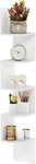 Furinno Rossi 5-TIER Wall Mount Floating Radial Corner Shelf, White. Fixed Price $37.99.