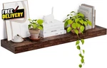Inch Deep Floating Shelf 48X12 Large Rustic Wood Wall Display Storage Brown. Fixed Price $97.23.