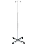 Medline Medical Top Iv Pole With 2 Hook 4-LEG Chrome. Fixed Price $35.00.