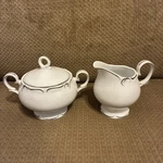 Sugar Bowl & Creamer Simplicity Modern China Table Institute Inc. Japan 5160. Fixed Price $12.50.