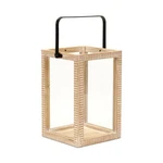 Homeroots 634816 In. Clear & Natural Glass Solid Wood Tabletop Lantern C.... Fixed Price $76.08.