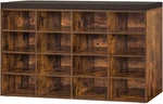 Rustic Shoe Storage Bench With Cushion & 16-CUBBY Organizer For Any Space. Fixed Price $166.99.