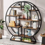Bookshelf, Round Bookshelves Etagere Bookcase, 63 Inch Industrial Wood. Fixed Price $287.99.