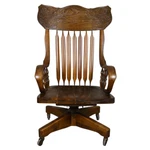 Antique Victorian Rolled Arm Oversize Press Back Office Chair Refinished, #22252. Fixed Price $785.00.