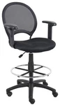 Boss Office Mesh Back Fabric Drafting Chair With Adjustable Arms Black. Fixed Price $186.22.