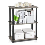Furinno Turn-n-tube Storage Shelves, 3-TIER Round Tube, French Oak Grey/black. Fixed Price $28.99.