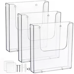 Suwimut 3-PACK Acrylic Brochure Holder 8.5X11 Wall Mount Literature Organizer. Fixed Price $47.11.