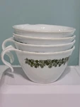 Vintage Mid Century Corelle Crazy Daisy Spring Blossom 4 Hook Handle Coffee Cups. Fixed Price $15.00.