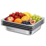 Vevor 1/2 Size Hotel Pans Steam Table 2.5 Inch Deep Stainless Steel 4 Pack. Fixed Price $29.99.