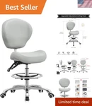 Tall Grey Drafting Chair With Swivel Seat And Rolling Wheels Maximum Comfort. Fixed Price $317.99.