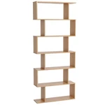 Homcom 75.5" Bookcase 6 S-shaped Bookshelf Wooden Storage Display Stand. Fixed Price $118.99.