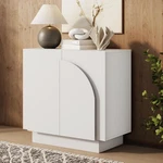 Nathan James Iris White Wood Credenza Arched Cabinet Doors For 1 Storage. Fixed Price $324.00.