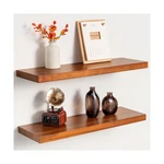 Teak Floating Shelves Set 2-24 Inch Natural Waterproof Wood Wall... Fast Ship. Fixed Price $127.99.