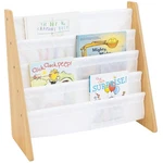 4 Tier Kids Bookshelf Toddler Sling Rack Natural Wood White Humble Crew. Fixed Price $51.99.