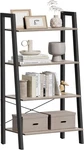 Ladder 4-TIER Bookshelf, Storage Rack, Bookcase With Steel Frame, For Liv. Fixed Price $75.99.