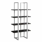 Monarch 4 Shelf Metal Bookcase Cappuccino And Silver. Fixed Price $127.95.