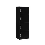 Hodedah Standard Bookcase 47.4" Black Wood Particle Board 4-SHELF Doors Durable. Fixed Price $80.44.