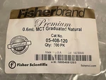 Centrifuge Tubes Fisherbrand Premium 05-408-120 0.6ML Graduated 500/PK. Fixed Price $25.00.