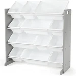Humble Crew Kids Toy Storage Organizer With 12 Plastic Bins, Grey/white Remova. Fixed Price $60.97.