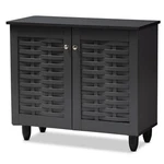 Baxton Studio Winda 2-DOOR Wood Entryway Shoe Cabinet Dark Gray. Fixed Price $124.99.