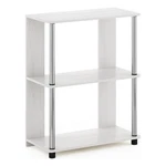 Furinno Jaya Simple Design Bookcase White Oak Stainless Steel Tubes. Fixed Price $56.09.
